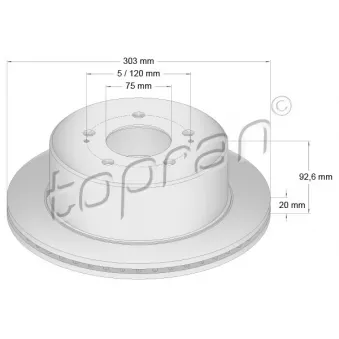 Jeu de 2 disques de frein arrière TOPRAN 821 218
