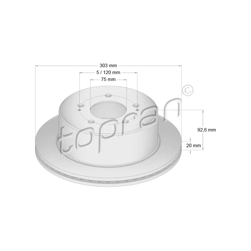 Jeu de 2 disques de frein arrière TOPRAN 821 218