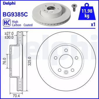 Jeu de 2 disques de frein avant DELPHI BG9385C