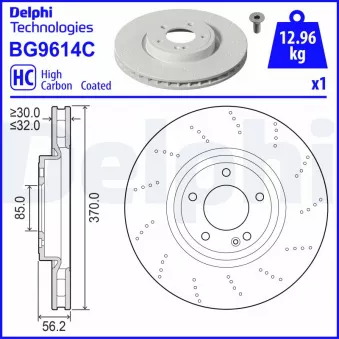 Jeu de 2 disques de frein arrière DELPHI