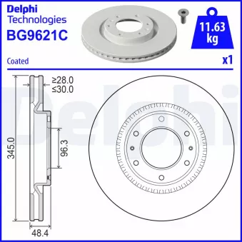 Jeu de 2 disques de frein avant DELPHI BG9621C