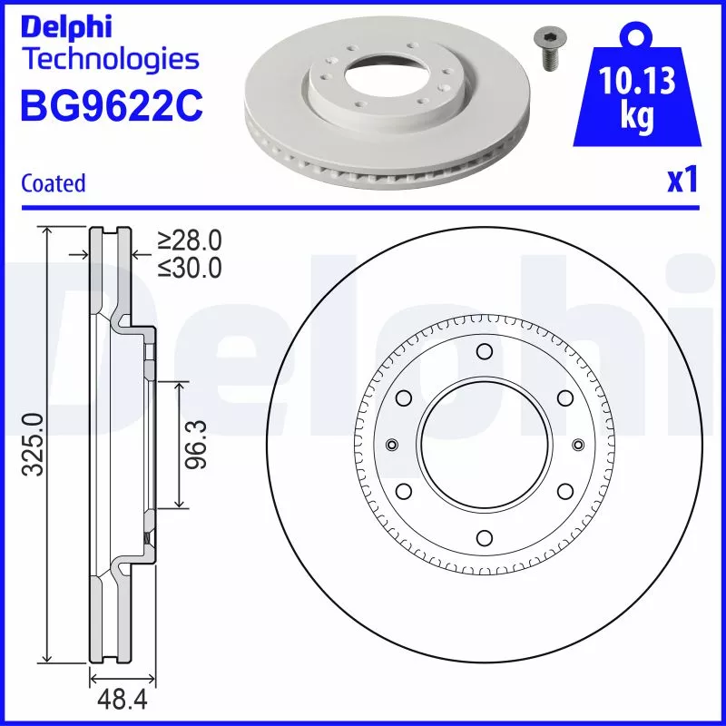 Jeu de 2 disques de frein avant DELPHI BG9622C