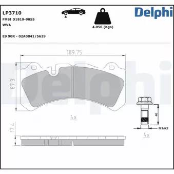 Jeu de 4 plaquettes de frein avant DELPHI LP3710