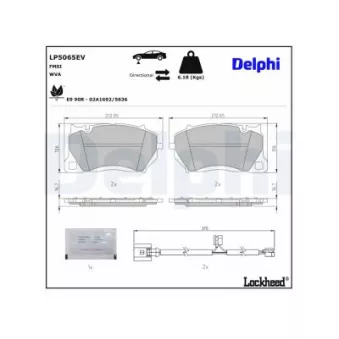 Jeu de 4 plaquettes de frein avant DELPHI LP5065EV