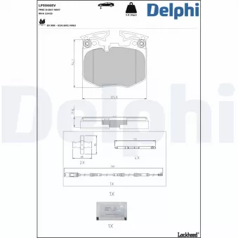 Jeu de 4 plaquettes de frein avant DELPHI LP5066EV
