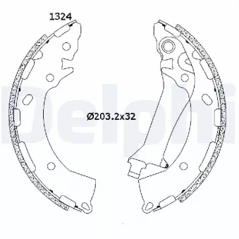 Jeu de mâchoires de frein DELPHI LS2200