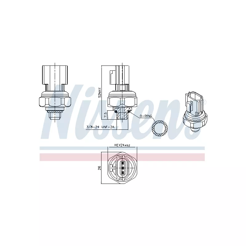 Pressostat, climatisation NISSENS 301077
