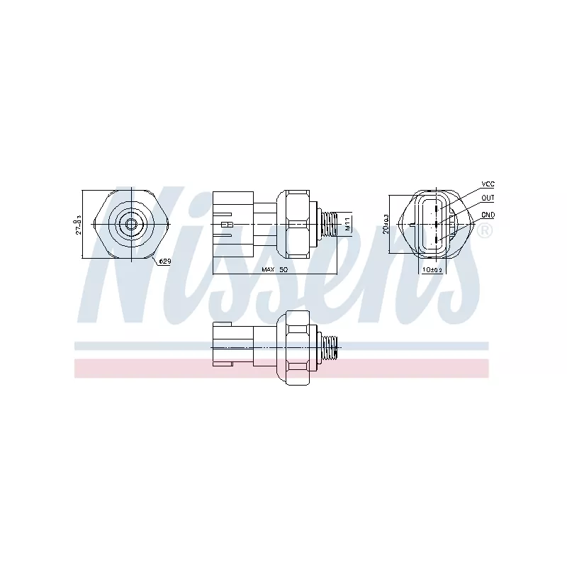 Pressostat, climatisation NISSENS 301090