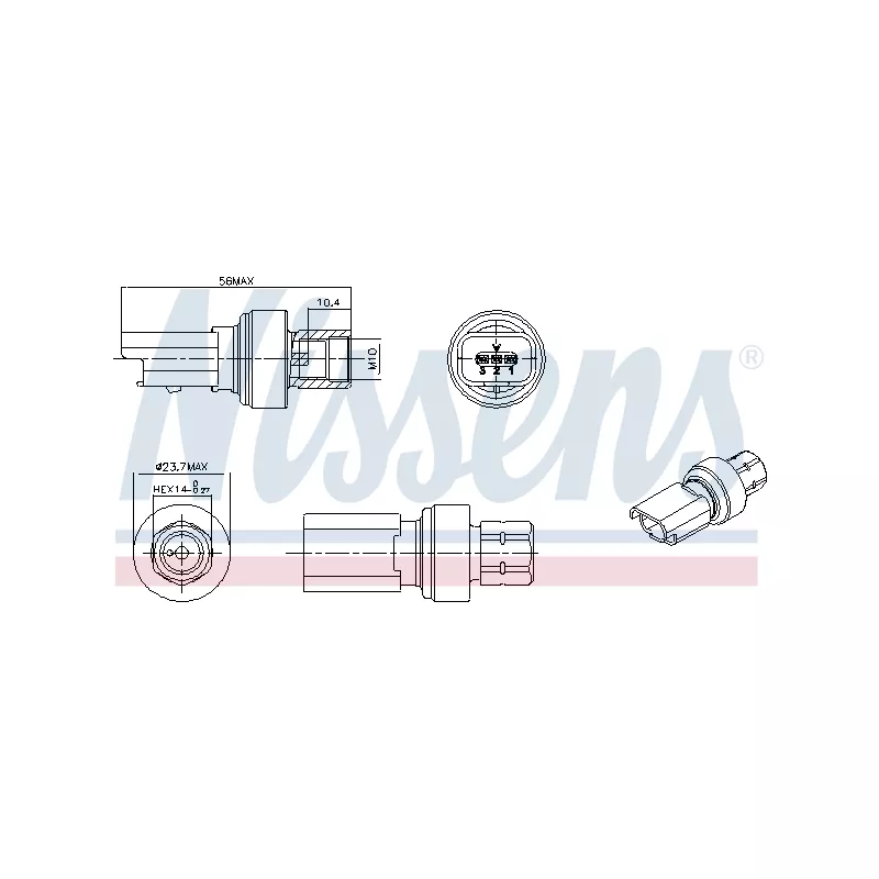 Pressostat, climatisation NISSENS 301136