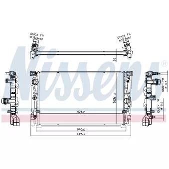 Radiateur, refroidissement du moteur NISSENS 606230