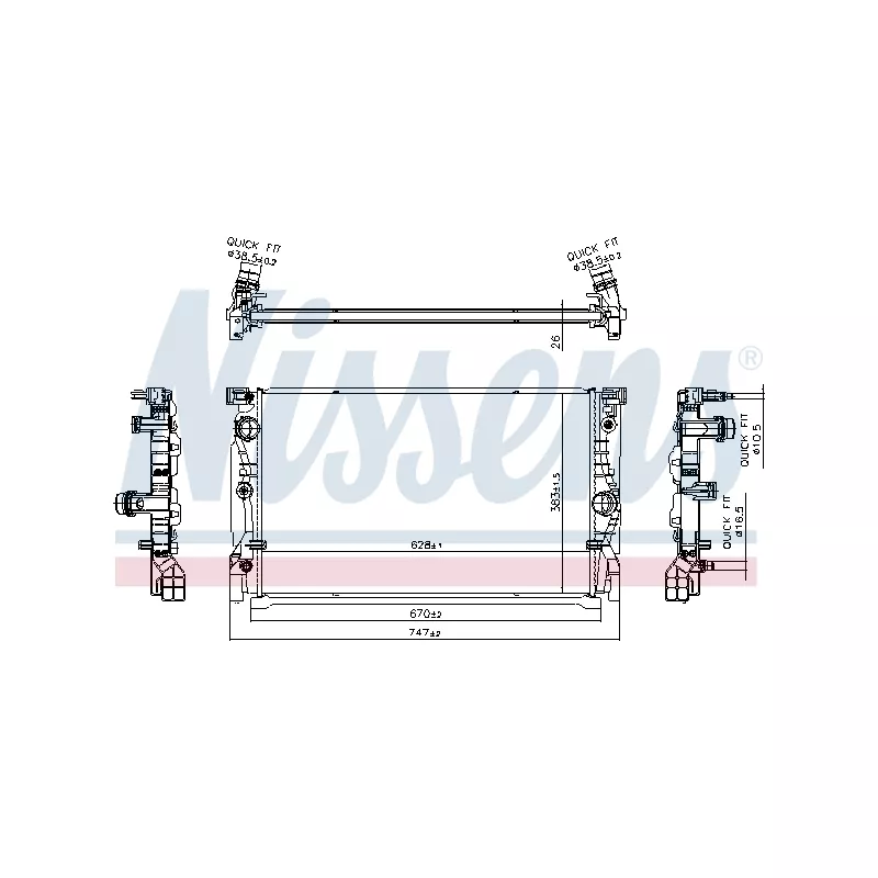 Radiateur, refroidissement du moteur NISSENS 606230