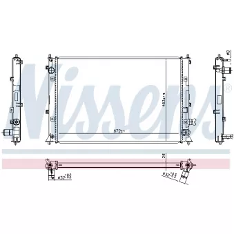 Radiateur, refroidissement du moteur NISSENS 606297