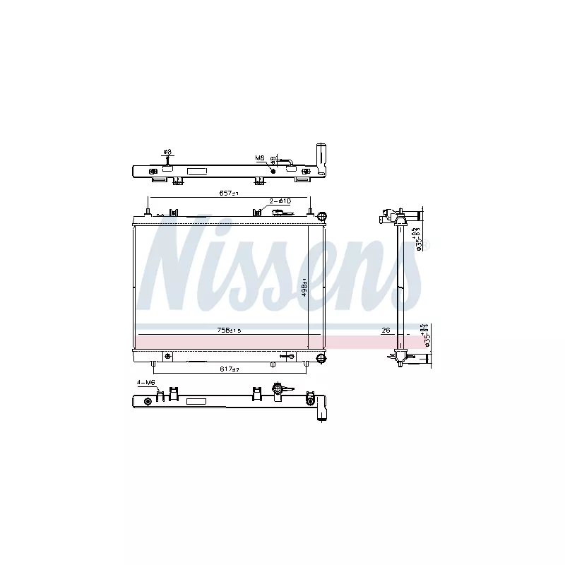 Radiateur, refroidissement du moteur NISSENS 606308