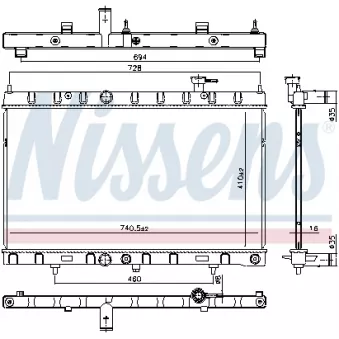 Radiateur, refroidissement du moteur NISSENS 606312