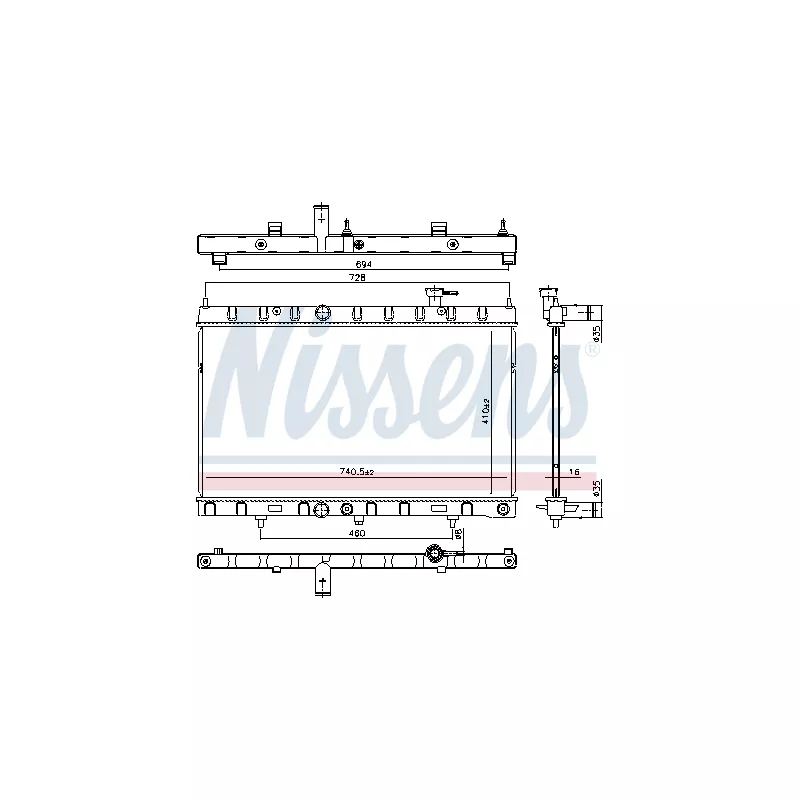Radiateur, refroidissement du moteur NISSENS 606312