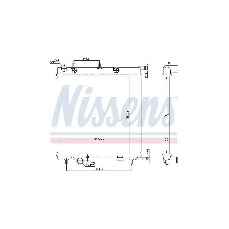 Radiateur, refroidissement du moteur NISSENS 606400