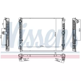 Radiateur, refroidissement du moteur NISSENS 606783