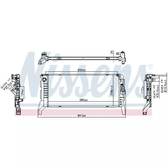Radiateur, refroidissement du moteur NISSENS 606789