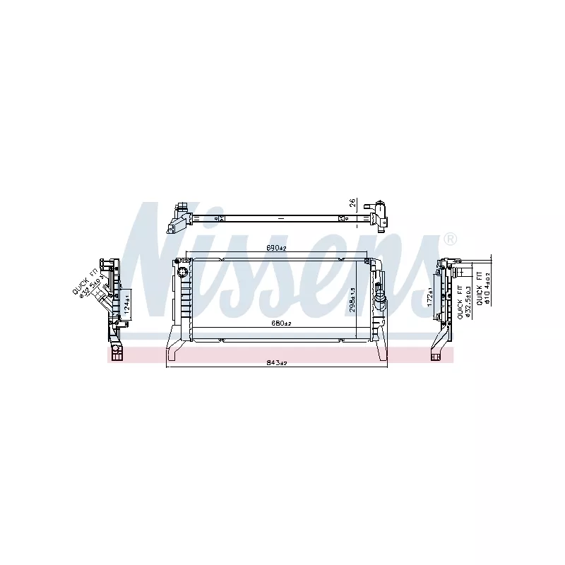Radiateur, refroidissement du moteur NISSENS 606789