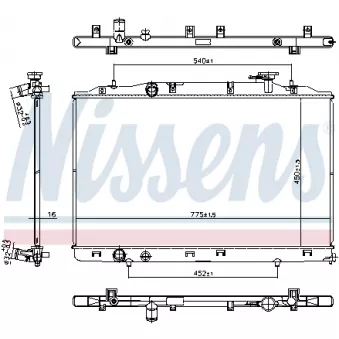 Radiateur, refroidissement du moteur NISSENS 606823