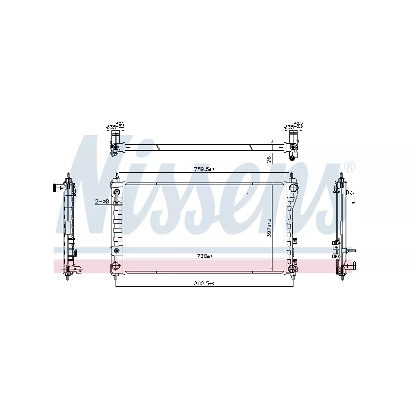 Radiateur, refroidissement du moteur NISSENS 606831