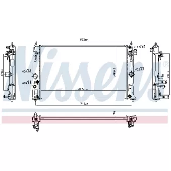 Radiateur, refroidissement du moteur NISSENS 606858
