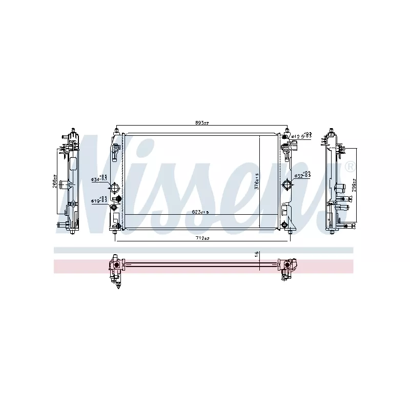 Radiateur, refroidissement du moteur NISSENS 606858