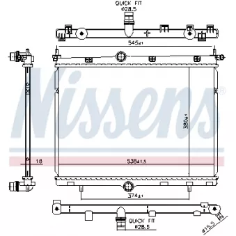 Radiateur, refroidissement du moteur NISSENS 606859