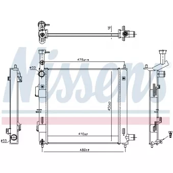 Radiateur, refroidissement du moteur NISSENS 606865