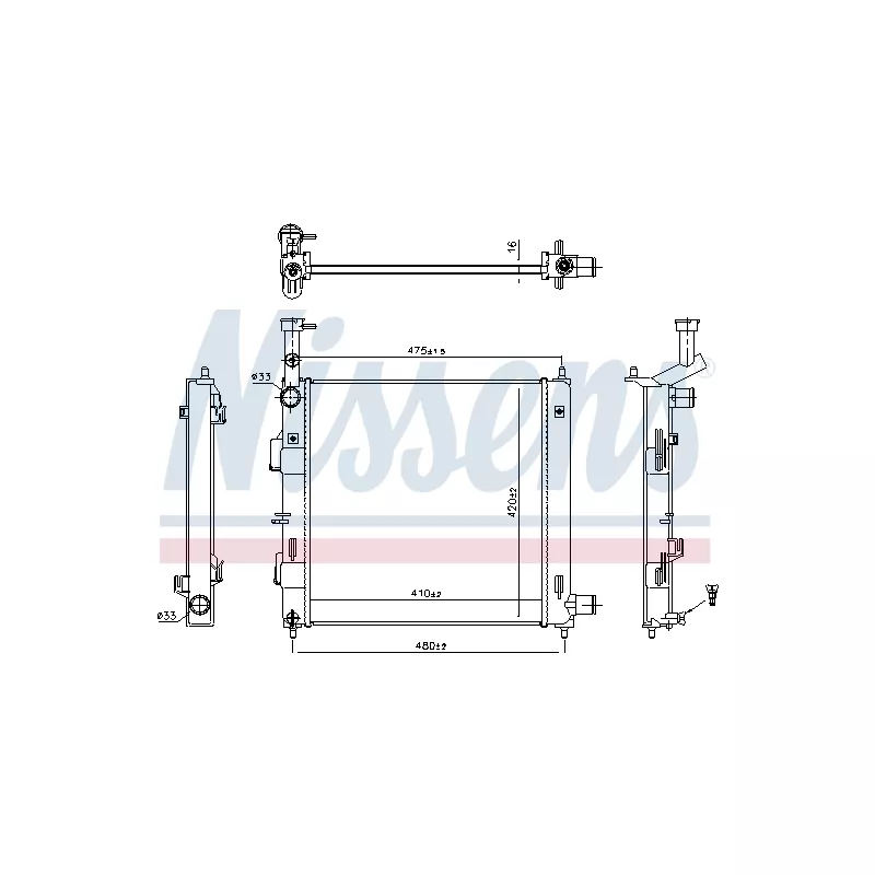 Radiateur, refroidissement du moteur NISSENS 606865