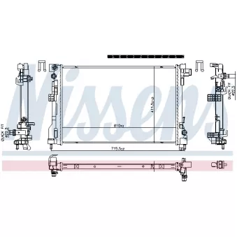 Radiateur, refroidissement du moteur NISSENS 606869