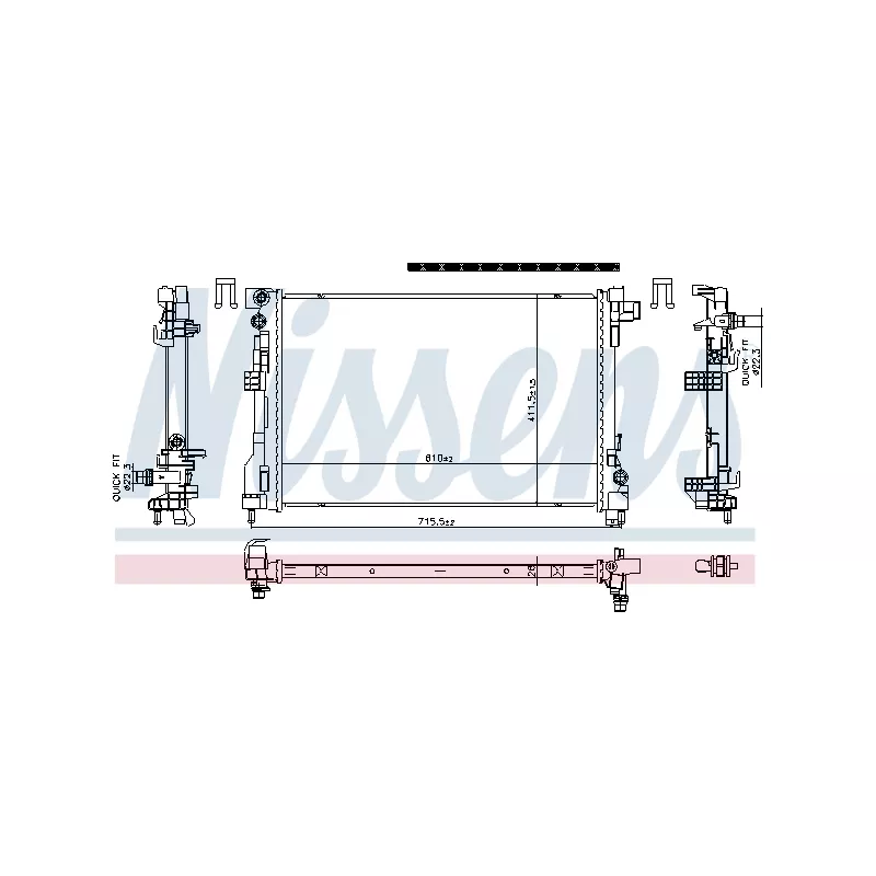 Radiateur, refroidissement du moteur NISSENS 606869