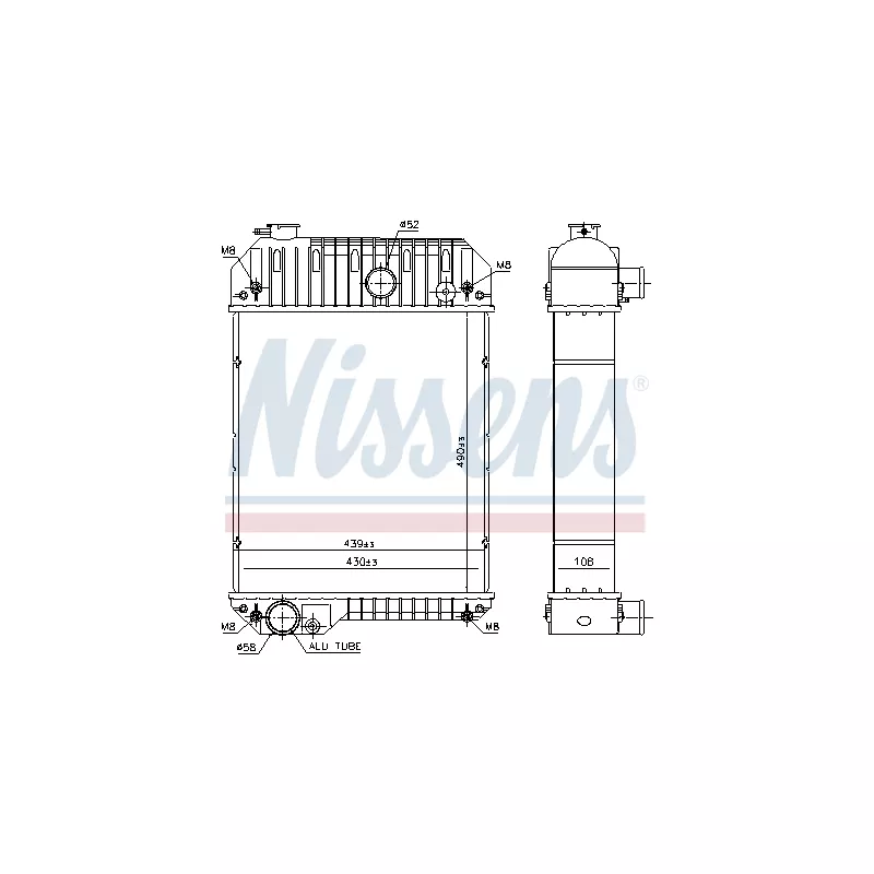 Radiateur, refroidissement du moteur NISSENS 606881