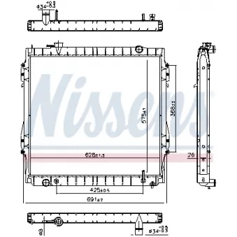 Radiateur, refroidissement du moteur NISSENS