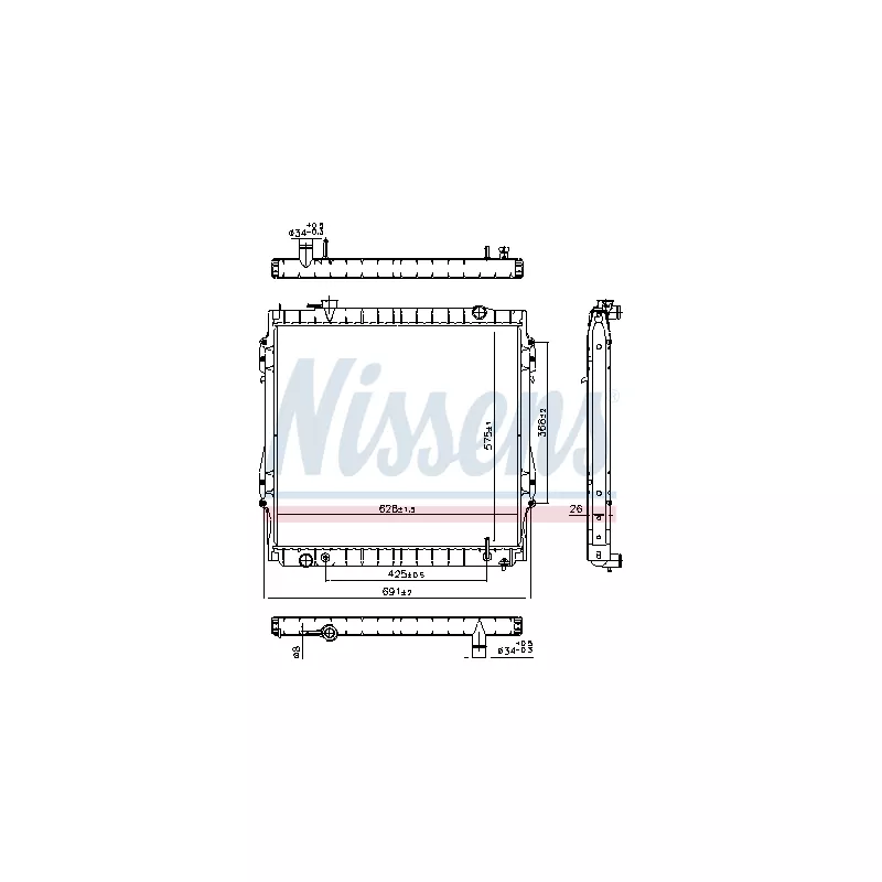 Radiateur, refroidissement du moteur NISSENS 606946