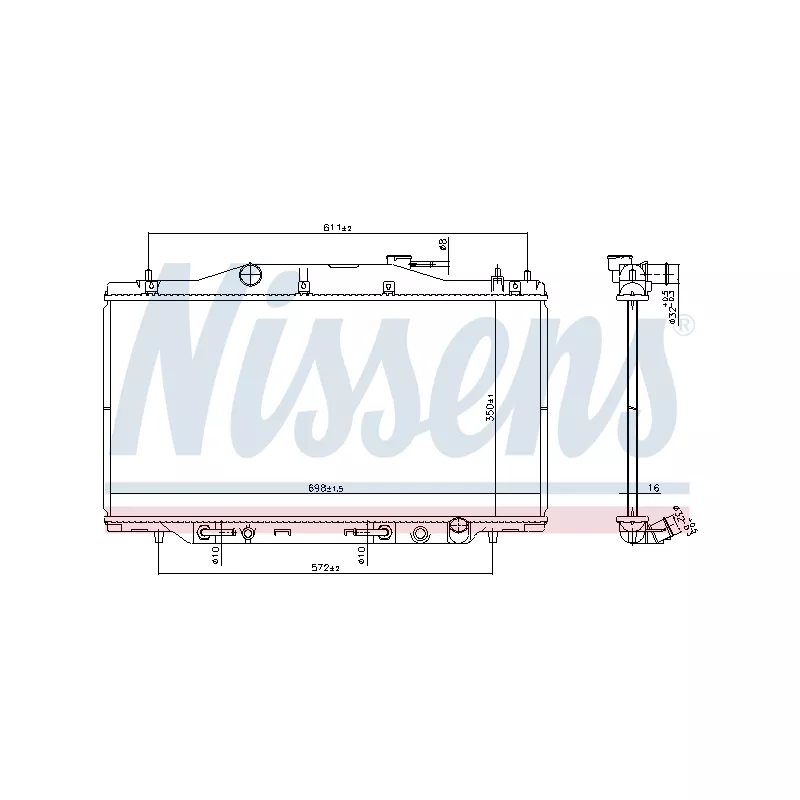 Radiateur, refroidissement du moteur NISSENS 606988