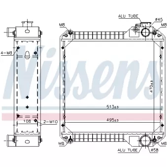 Radiateur, refroidissement du moteur NISSENS 607003