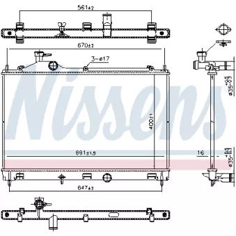 Radiateur, refroidissement du moteur NISSENS