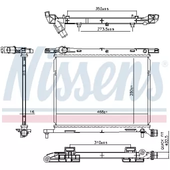 Radiateur, refroidissement du moteur NISSENS 607029