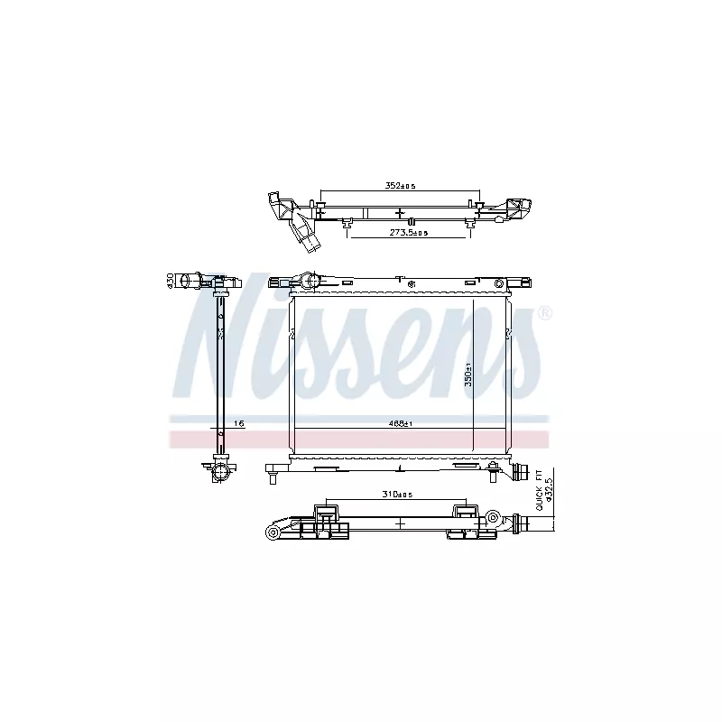 Radiateur, refroidissement du moteur NISSENS 607029