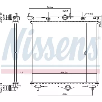Radiateur, refroidissement du moteur NISSENS 607031