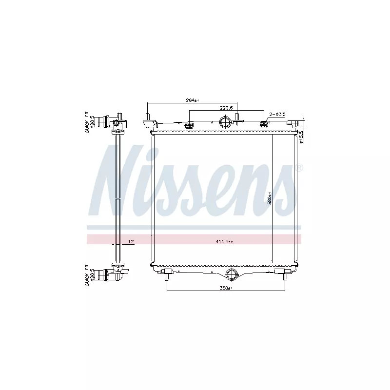 Radiateur, refroidissement du moteur NISSENS 607031