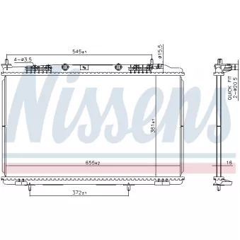 Radiateur, refroidissement du moteur NISSENS 607032