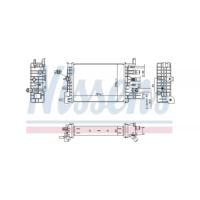 Radiateur, refroidissement du moteur NISSENS 607033