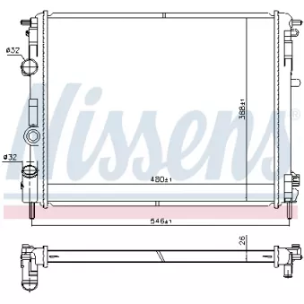 Radiateur, refroidissement du moteur NISSENS 607085