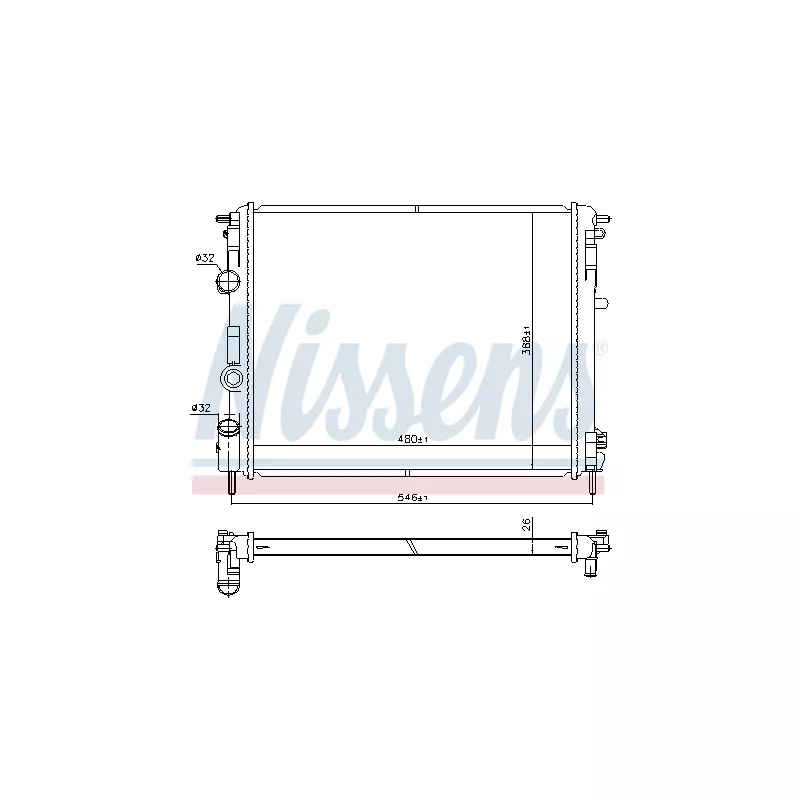 Radiateur, refroidissement du moteur NISSENS 607085