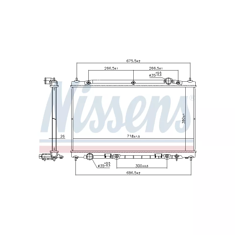Radiateur, refroidissement du moteur NISSENS 686805