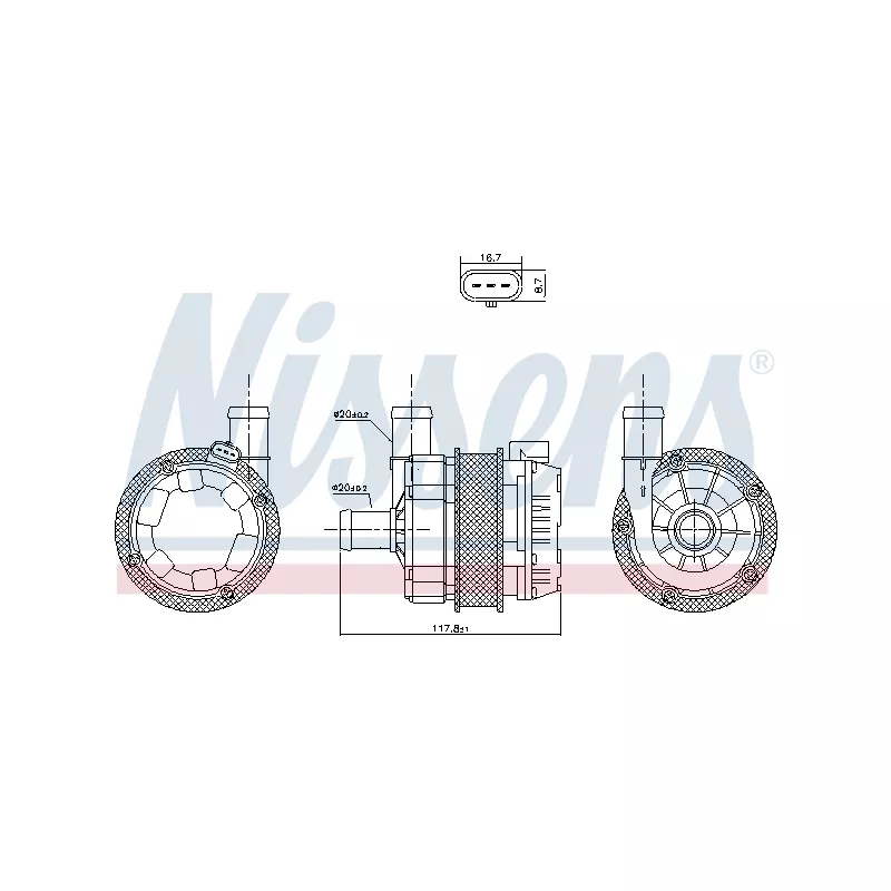 Pompe à eau, refroidissement du moteur NISSENS 831350