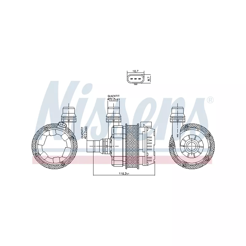 Pompe à eau, refroidissement du moteur NISSENS 831351