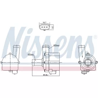 Pompe à eau, refroidissement du moteur NISSENS 832121